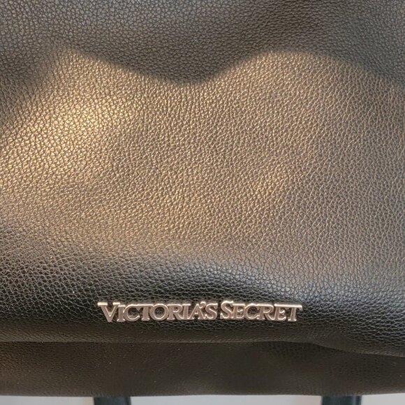 Victoria Secret Black Faux Leather Backpack - Picture 2 of 12